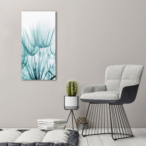 Verticale canvasfoto Paardenbloemzaden