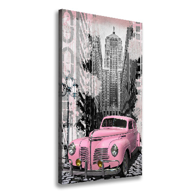 Verticale foto op canvas Roze auto