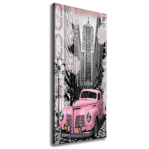 Verticale foto op canvas Roze auto