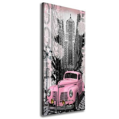 Verticale foto op canvas Roze auto