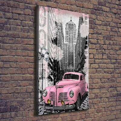 Verticale foto op canvas Roze auto