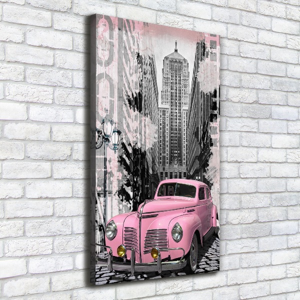 Verticale foto op canvas Roze auto