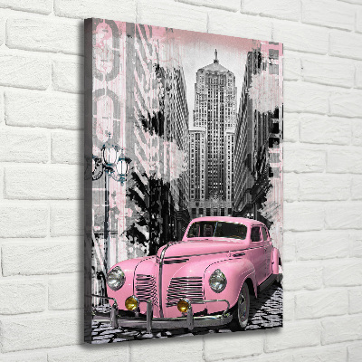 Verticale foto op canvas Roze auto
