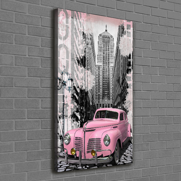 Verticale foto op canvas Roze auto