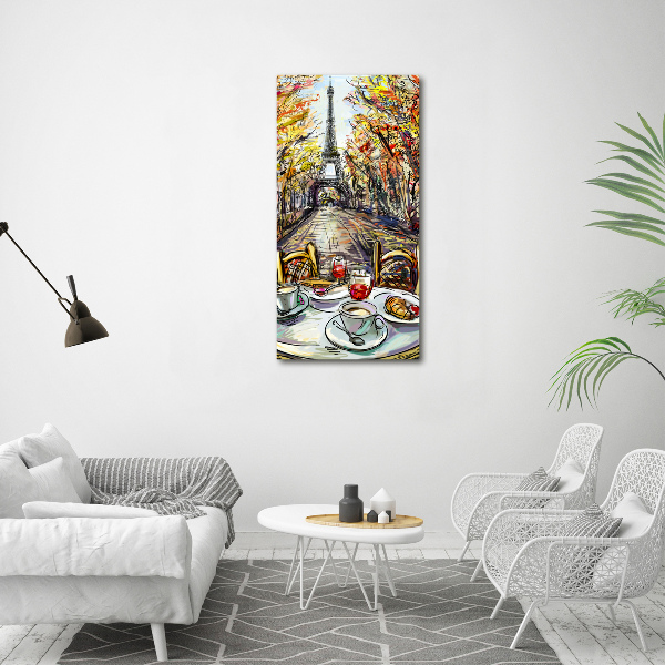 Verticaal schilderij op canvas Ontbijt in Parijs