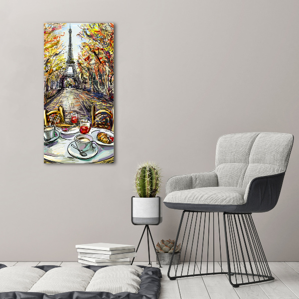 Verticaal schilderij op canvas Ontbijt in Parijs