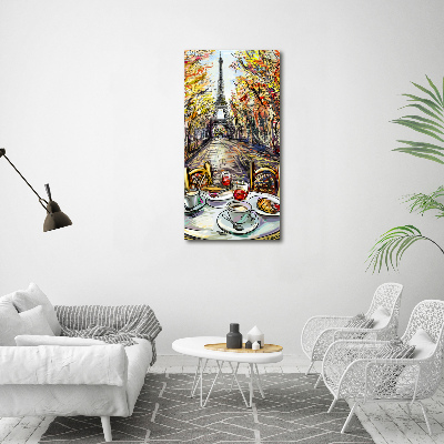 Verticaal schilderij op canvas Ontbijt in Parijs
