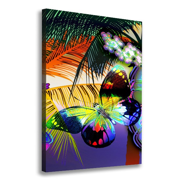 Verticale canvasfoto Kleurrijke bloemen