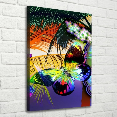 Verticale canvasfoto Kleurrijke bloemen