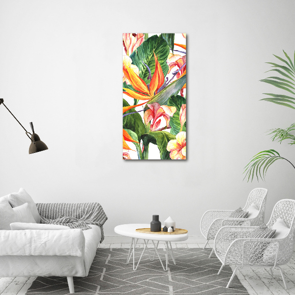Verticaal schilderij op canvas Hawaiiaans patroon