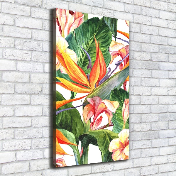 Verticaal schilderij op canvas Hawaiiaans patroon