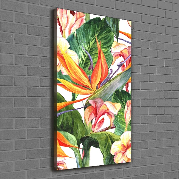 Verticaal schilderij op canvas Hawaiiaans patroon