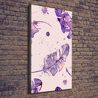 Verticale canvasfoto Veren en bloemen