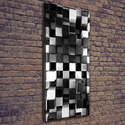 Verticaal schilderij op canvas Kubusabstractie