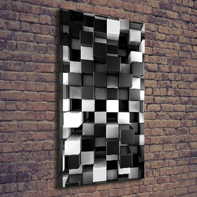 Verticaal schilderij op canvas Kubusabstractie