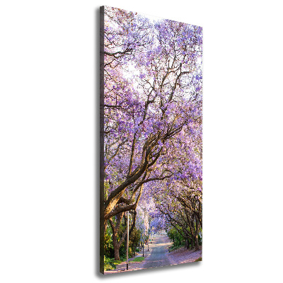 Verticaal schilderij op canvas Jacarandapad