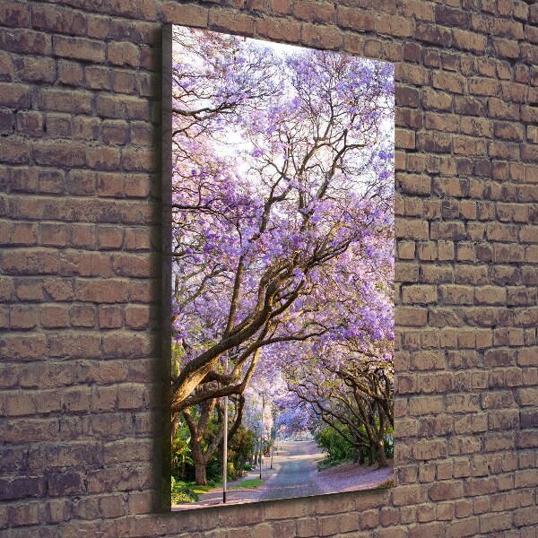 Verticaal schilderij op canvas Jacarandapad