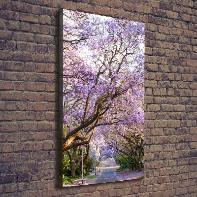 Verticaal schilderij op canvas Jacarandapad