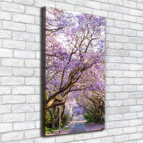Verticaal schilderij op canvas Jacarandapad