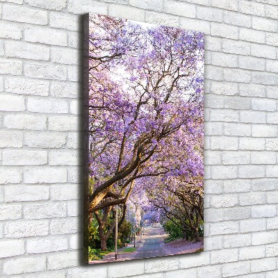 Verticaal schilderij op canvas Jacarandapad
