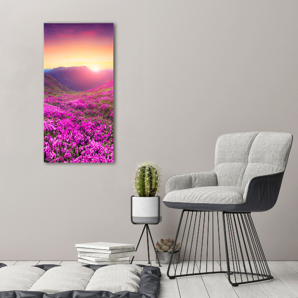 Verticaal schilderij op canvas Rhododendrongebergte