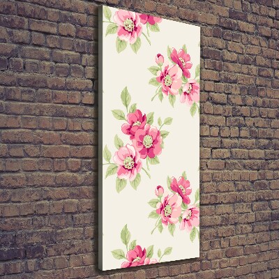 Verticale foto op canvas Roze bloemen