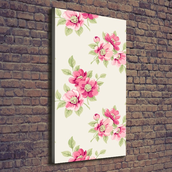Verticale foto op canvas Roze bloemen