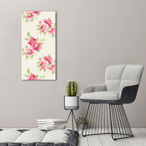 Verticale foto op canvas Roze bloemen