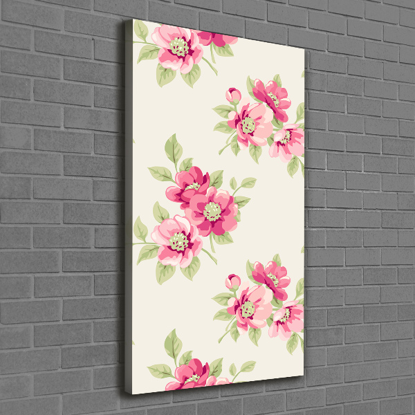 Verticale foto op canvas Roze bloemen