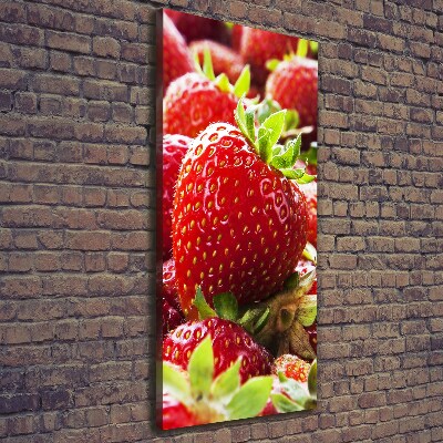 Verticaal schilderij op canvas Aardbeien