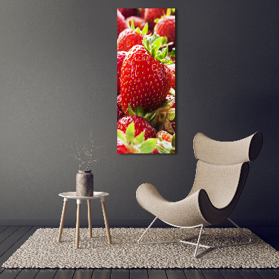 Verticaal schilderij op canvas Aardbeien