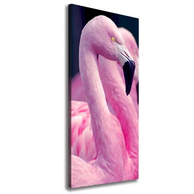 Verticaal canvasschilderij Flamingo's