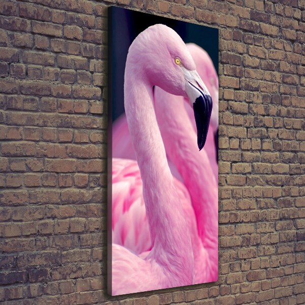 Verticaal canvasschilderij Flamingo's