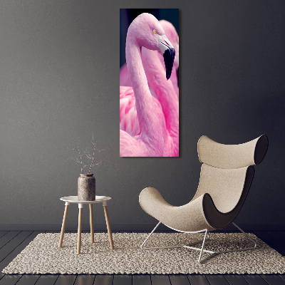 Verticaal canvasschilderij Flamingo's