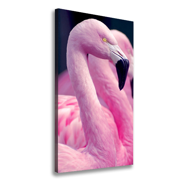 Verticaal canvasschilderij Flamingo's
