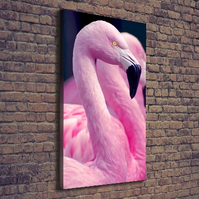 Verticaal canvasschilderij Flamingo's