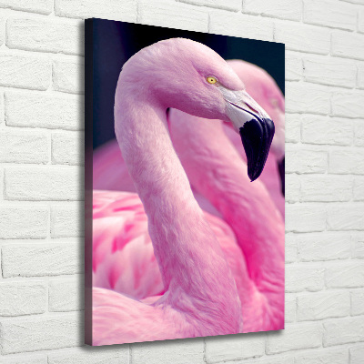 Verticaal canvasschilderij Flamingo's