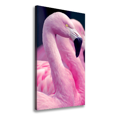 Verticaal canvasschilderij Flamingo's