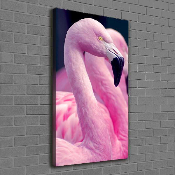 Verticaal canvasschilderij Flamingo's