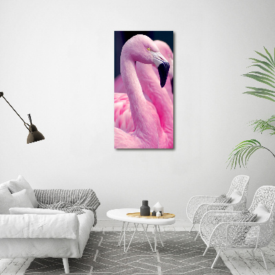 Verticaal canvasschilderij Flamingo's