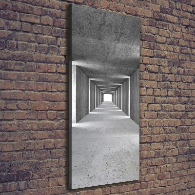 Verticaal schilderij op canvas Betonnen tunnel