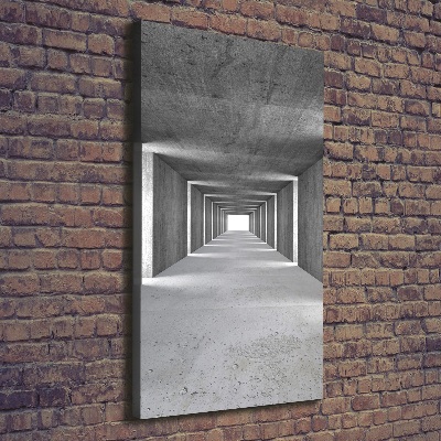 Verticaal schilderij op canvas Betonnen tunnel