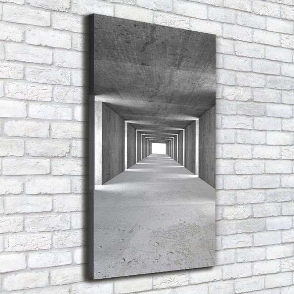 Verticaal schilderij op canvas Betonnen tunnel