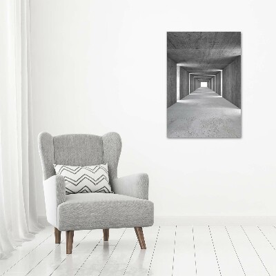 Verticaal schilderij op canvas Betonnen tunnel