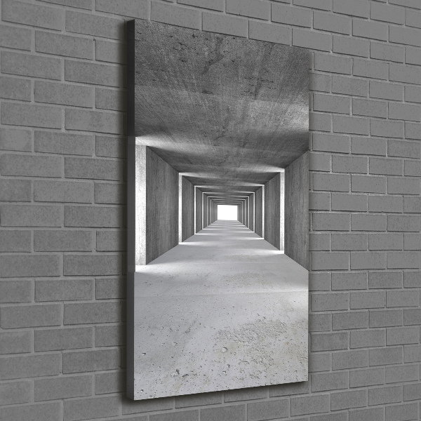 Verticaal schilderij op canvas Betonnen tunnel