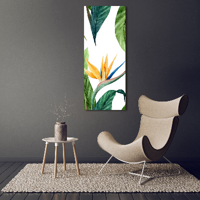 Verticaal canvasschilderij Strelitzia reginae