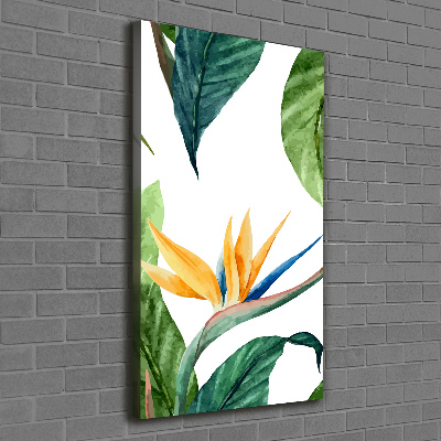 Verticaal canvasschilderij Strelitzia reginae