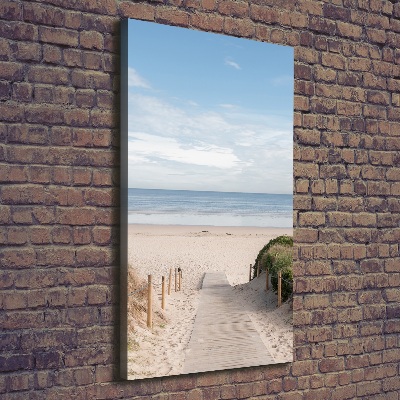 Verticaal schilderij op canvas Pad naar het strand