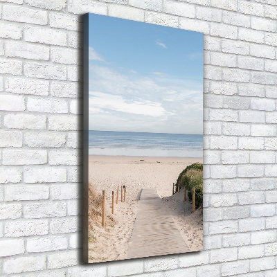 Verticaal schilderij op canvas Pad naar het strand