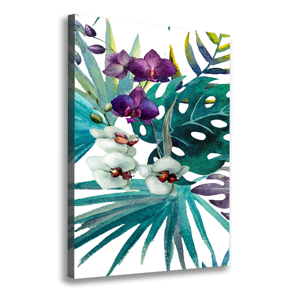 Verticaal canvasschilderij Hawaiiaans patroon